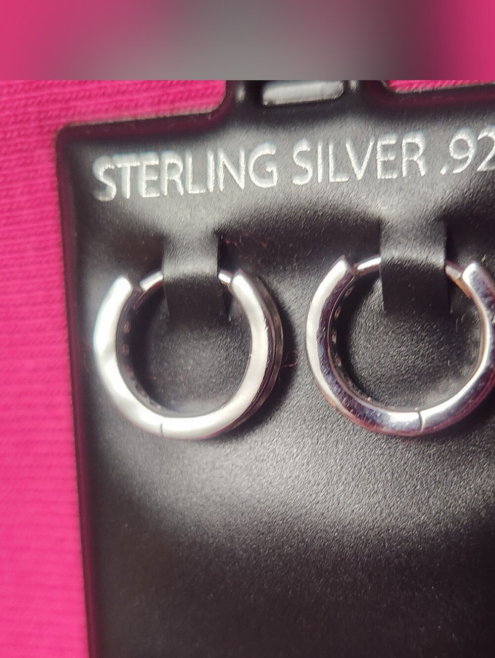MOISSANITE, STERLING SILVER, .925 PURE HOOPS